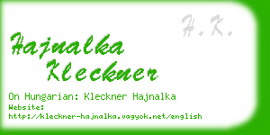 hajnalka kleckner business card